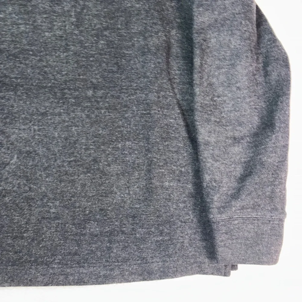 Polo Ralph Lauren Men L Gray 100% Cotton 1/4 Zip Pullover Sweater Turquoise Pony
